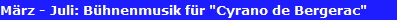 M�rz - Juli: B�hnenmusik f�r 